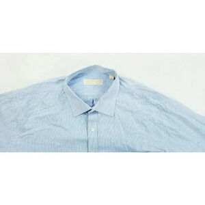 Michael Kors Size 18 34/35 Men's Regular Fit Blue White Miniature Check Shirt
